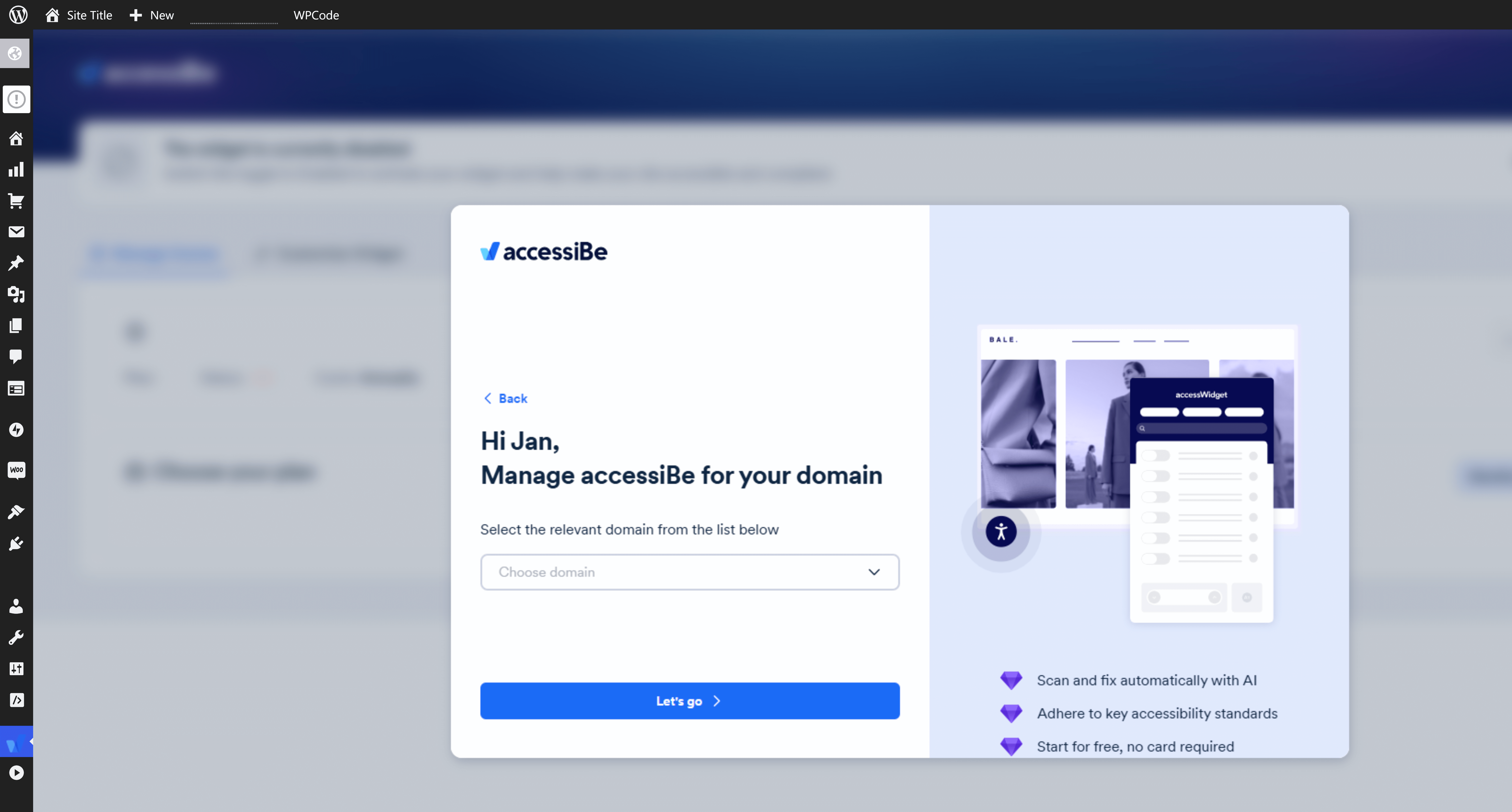 Screenshot of new account