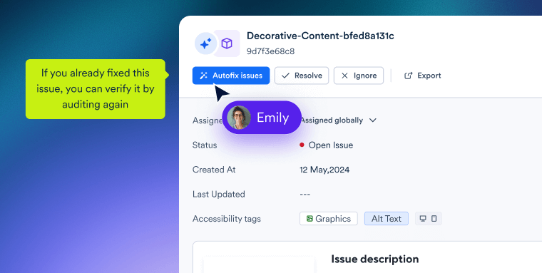 Screenshot of accessFlow's remediation panel.